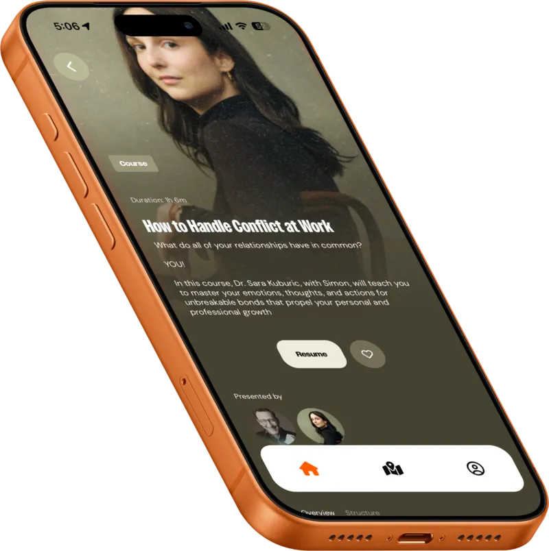 Screenshot: Leaderful Pro app showing a course featuring Sara Kuburic