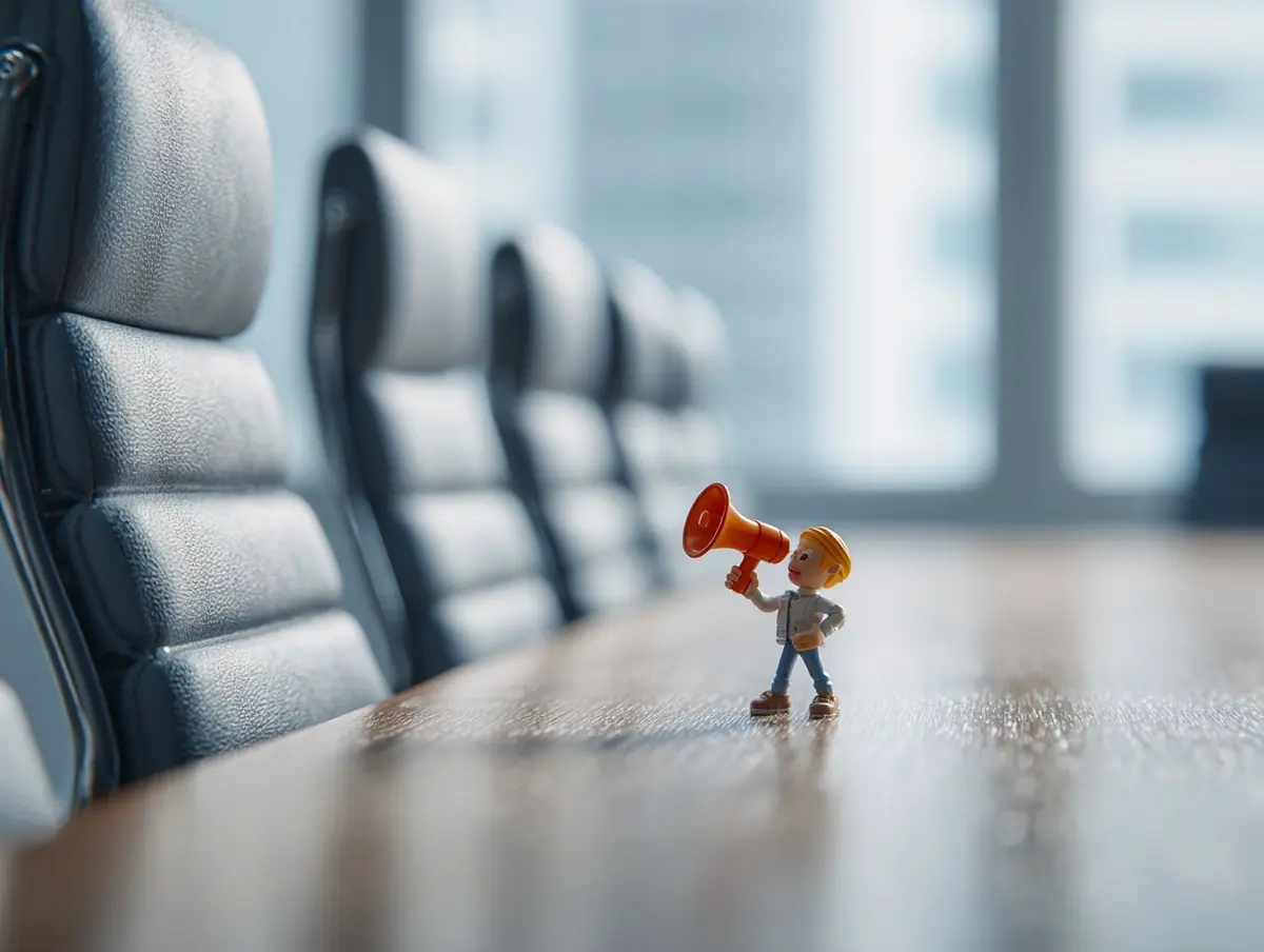 toy with a megaphone being a bad boss