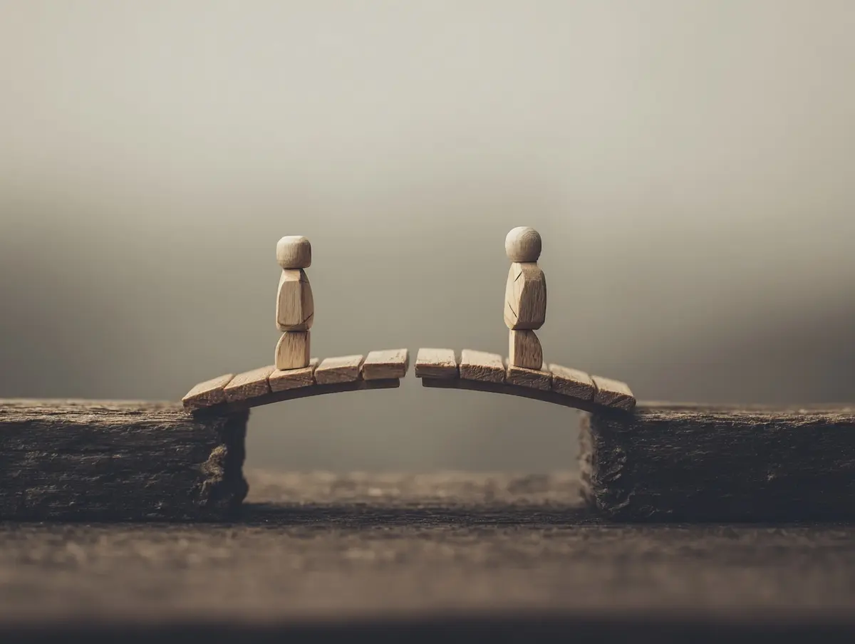 two toy figurines on a bridge