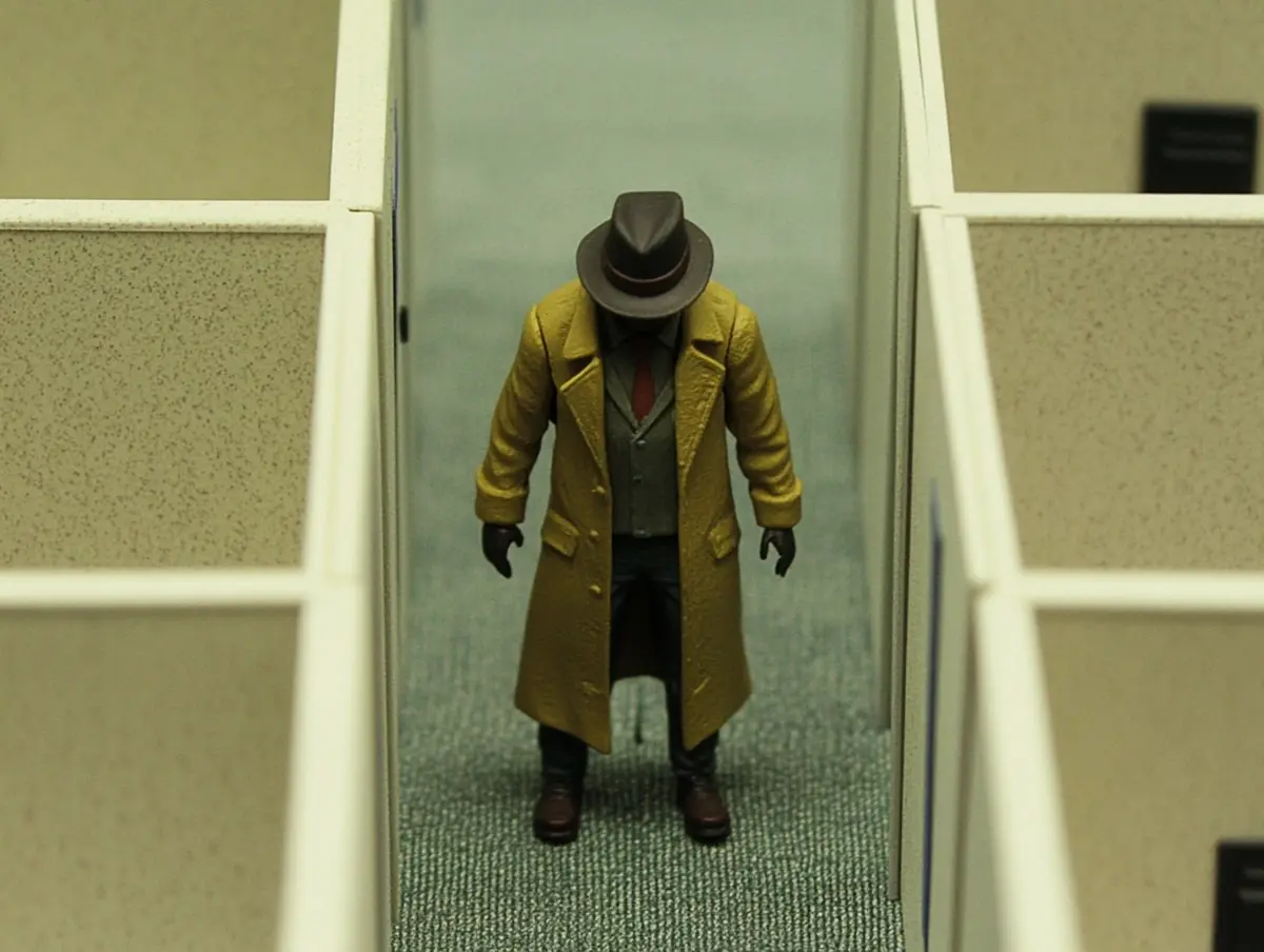toy burglar in an office