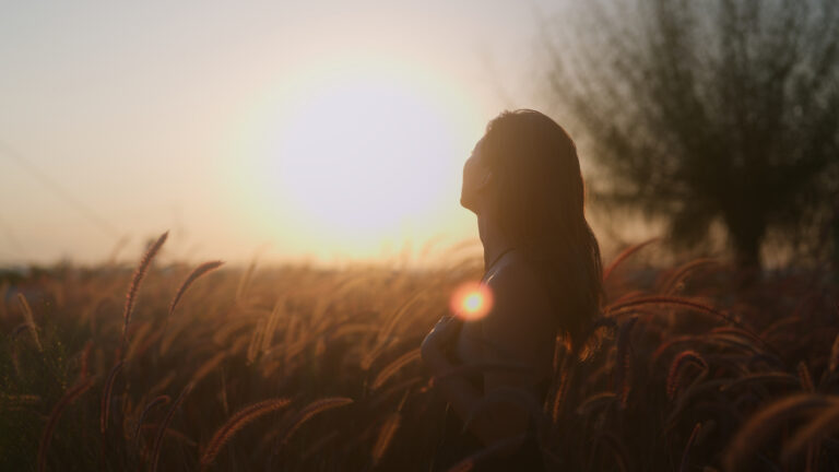 woman in a field