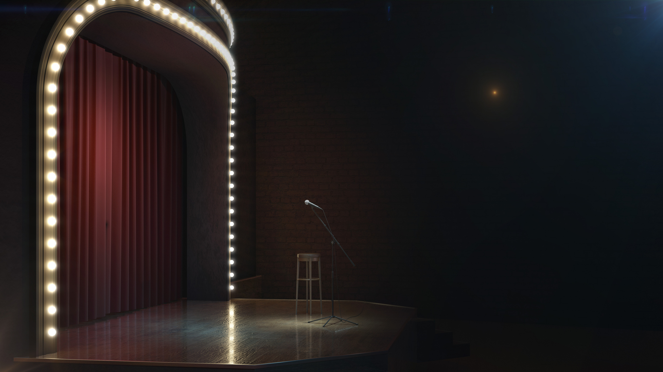 empty comedy club stage