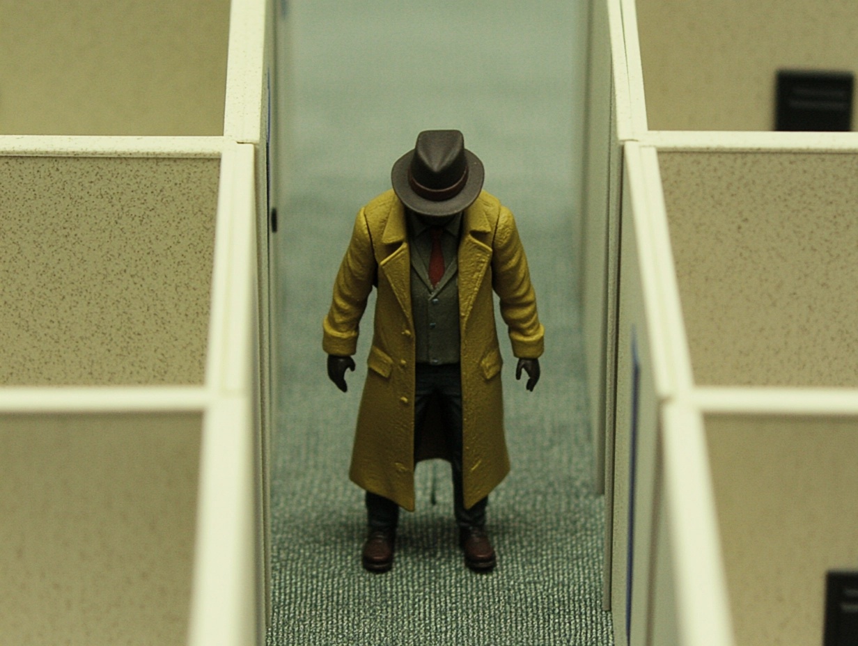 toy burglar in an office