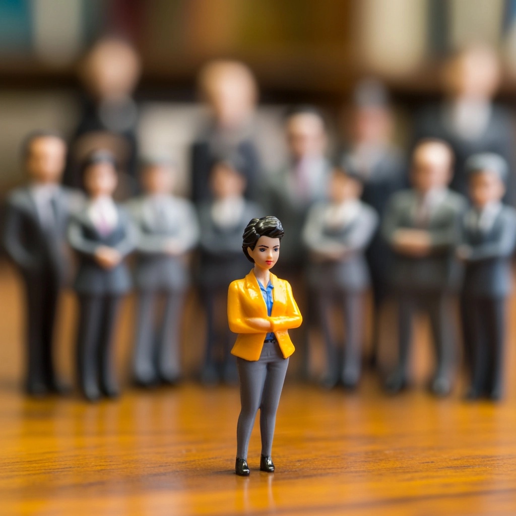 toy figure businesswoman who hates company culture