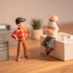 Gen-Z toy speaking to a Gen-X toy