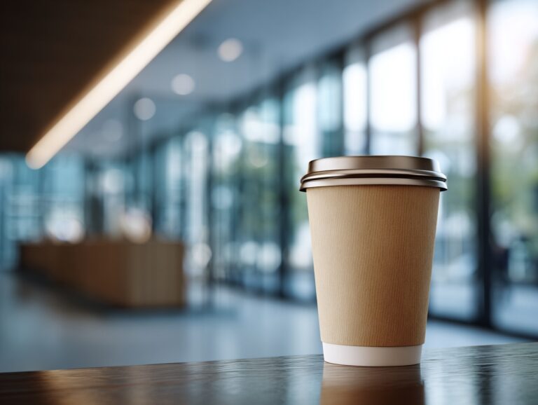 Paper coffee cup.