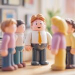 nice leader as a toy in a toy office