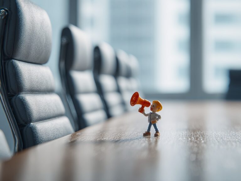 toy with a megaphone being a bad boss