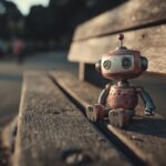 bored toy on a park bench